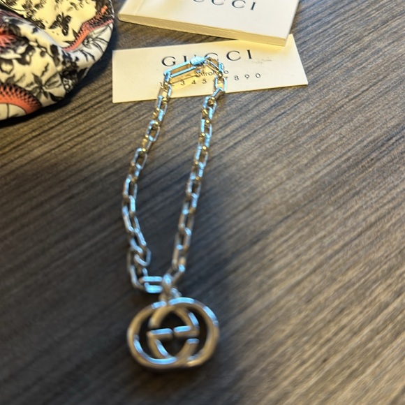 Like New Gucci Sterling Silver Interlocking Pendant Bracelet - Picture 2 of 10